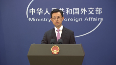 外交部發言人郭嘉昆。（圖／翻攝《央視新聞》）