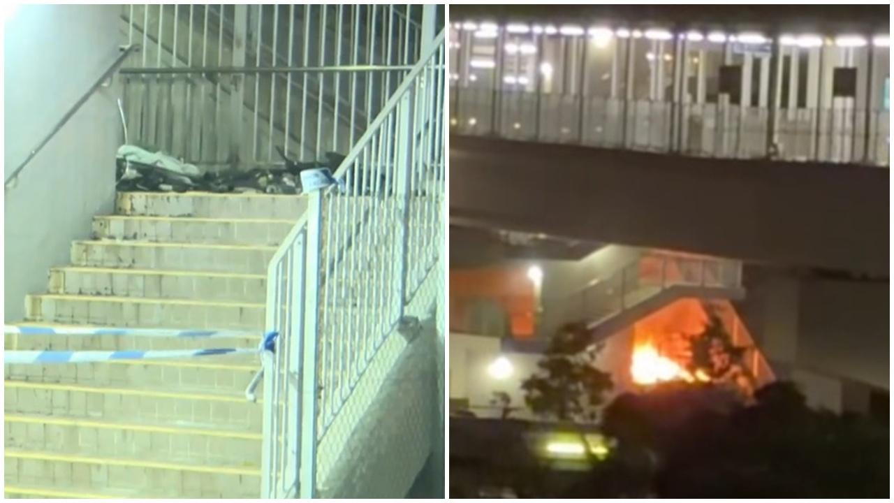 慈雲山七旬露宿者遇襲，家當遭縱火，警緝兩青年。