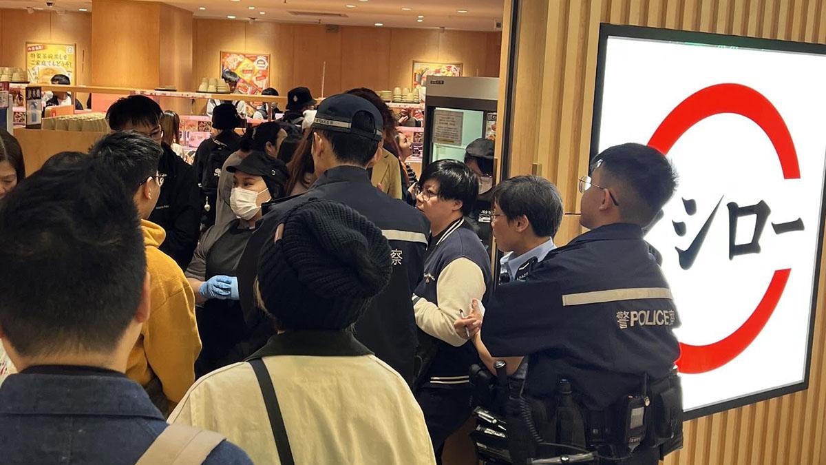荃灣綠楊坊壽司郎分店一度因職員與食客爭執，而要報警求助。(Threads網民lmkbrian圖片)