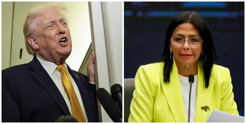 特朗普接受傳媒訪問時警告，若委內瑞拉代理總統羅德里格斯不配合美國「做正確的事」，她將會付出巨大的代價，可能比馬杜羅更加嚴重。(路透社)