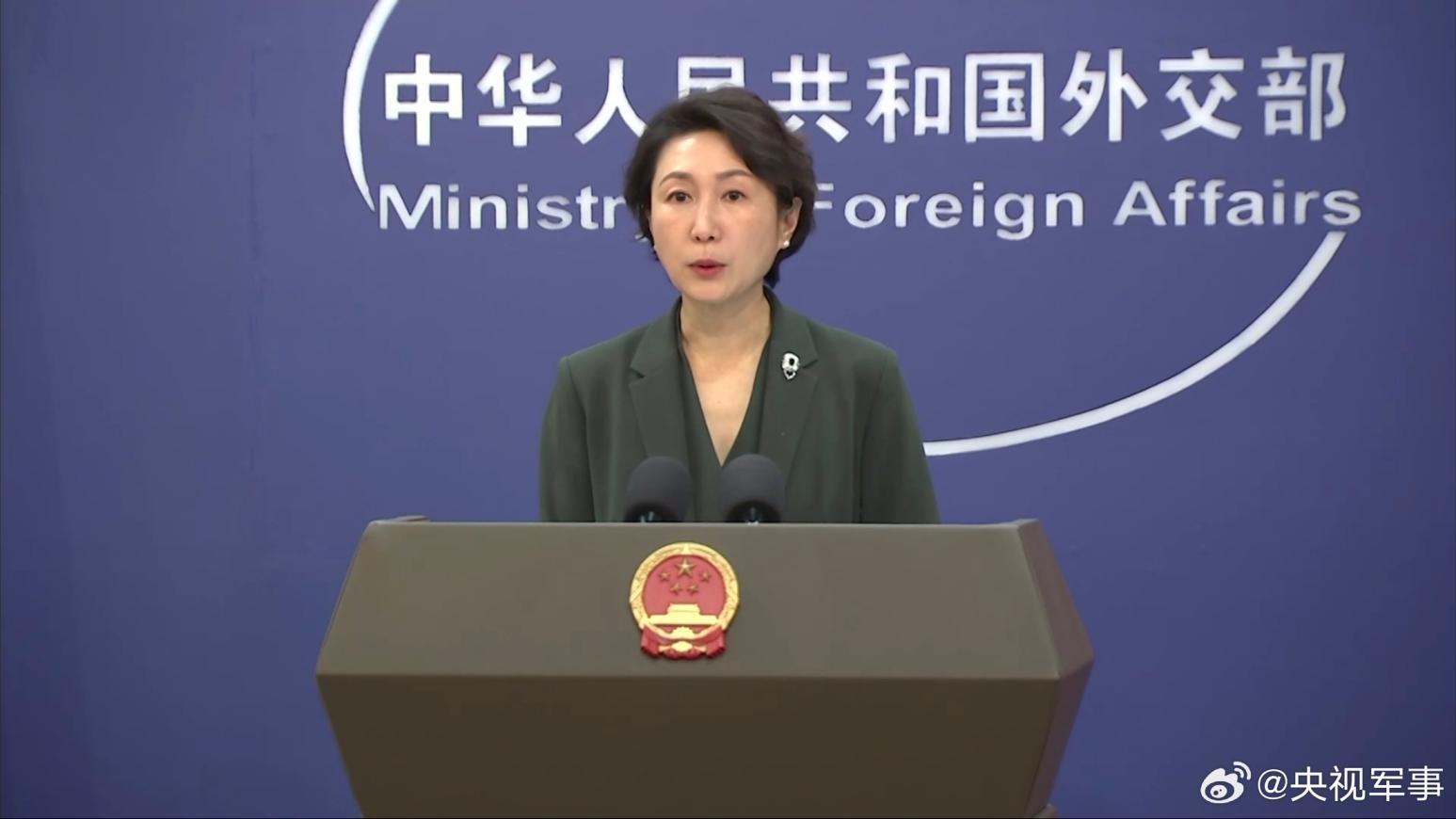 外交部發言人毛寧回應日抗議出口管制一事。（圖／翻攝微博「央視軍事」）