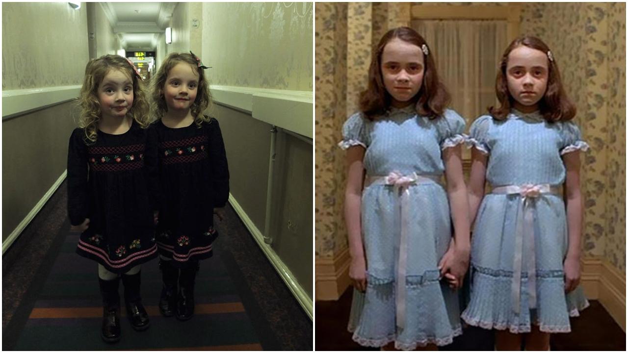 搞怪老竇派出孖女扮《閃靈》嚇人