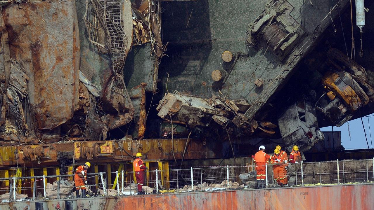 南韓世越號靠岸 當局將搜尋失蹤者遺體及調查