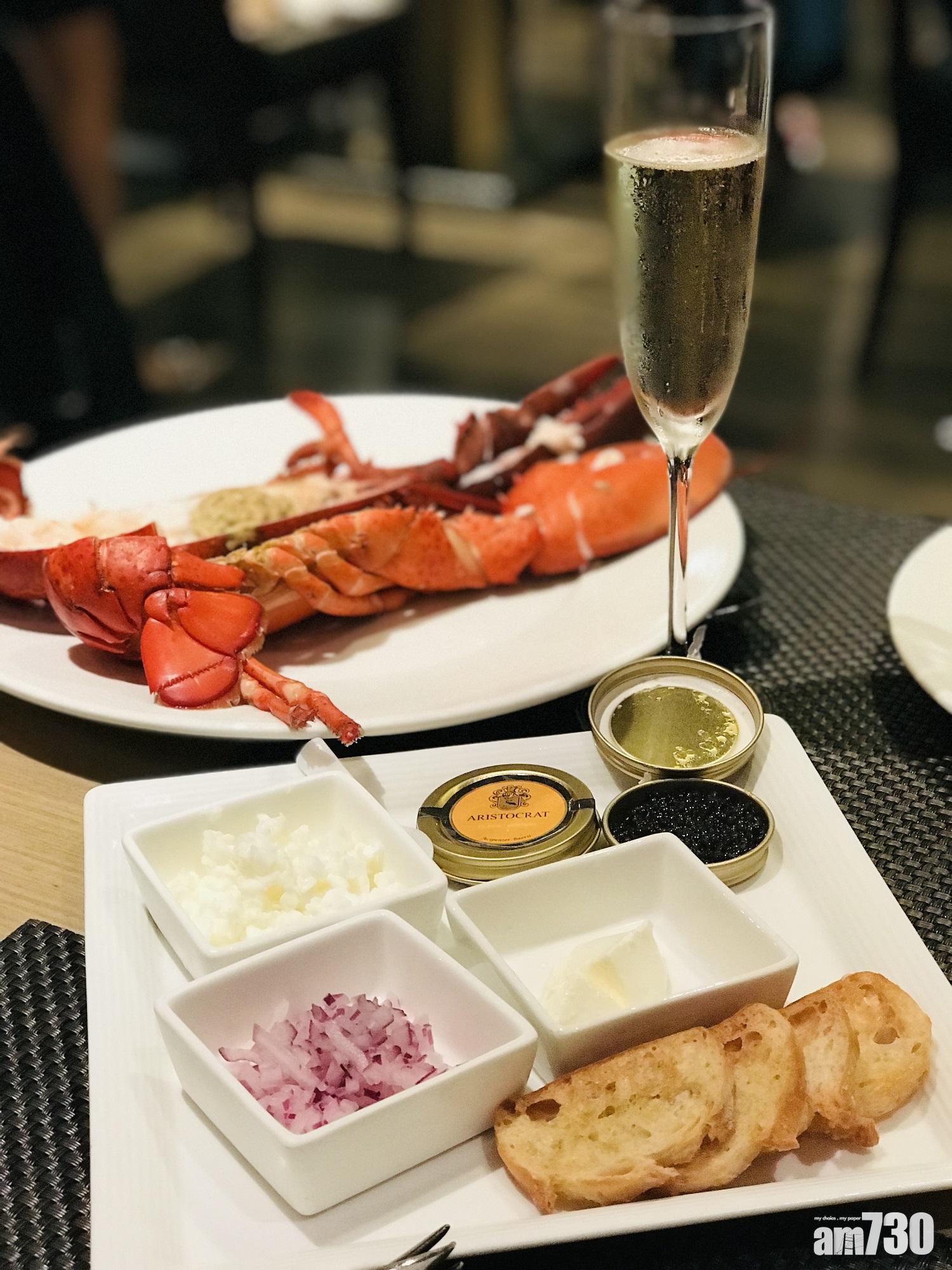 萬麗海景鮮蒸龍蝦任點任食  　25/12自助午餐魚子醬配PJ香檳