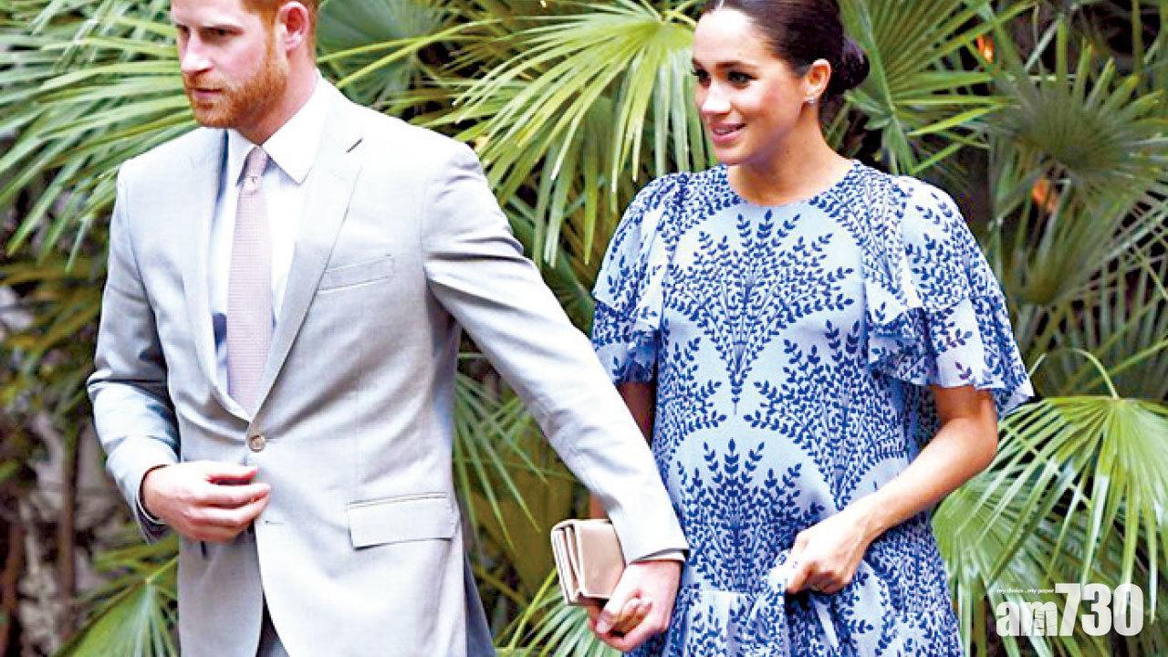 梅根藍花裙端莊貴氣