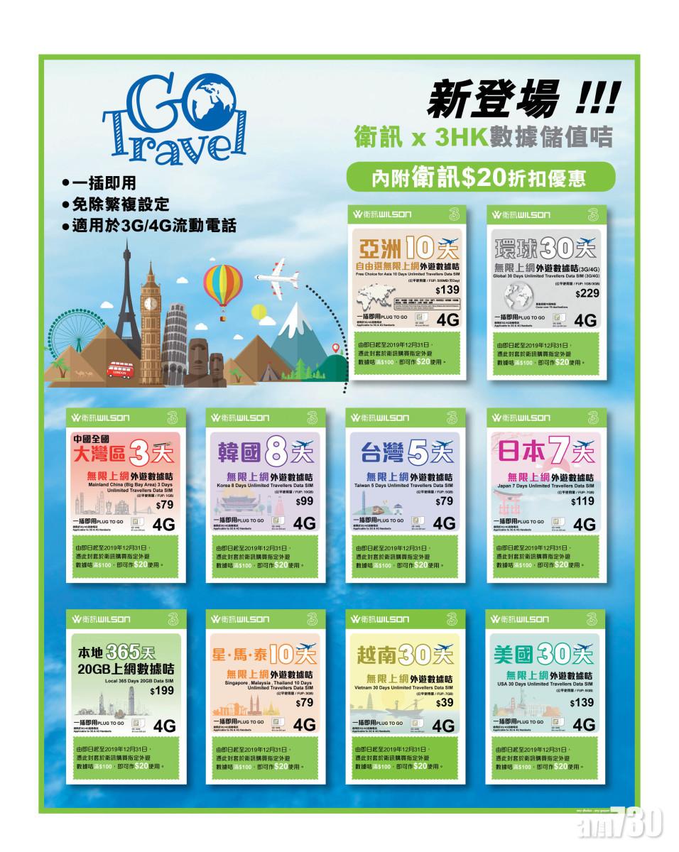 衞訊不只有旅遊SIM 更有年卡發售