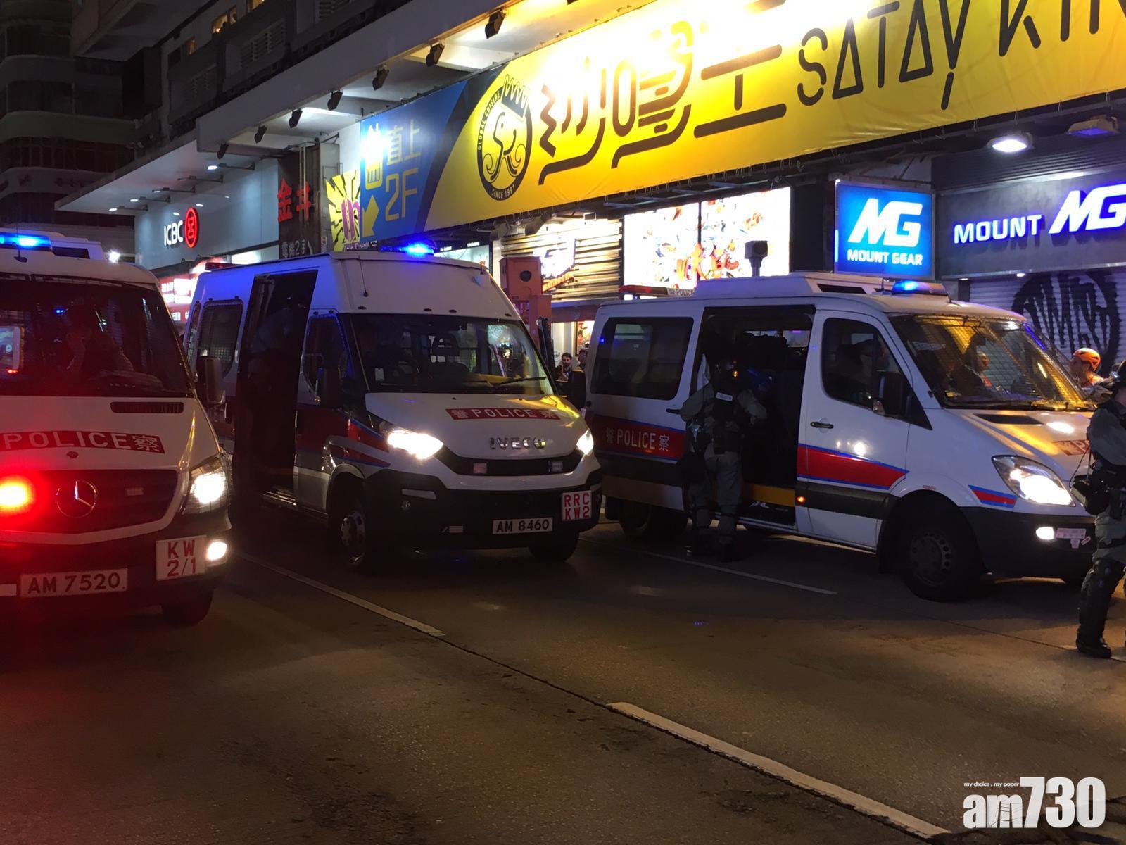 【光復紅土】警方太子旺角一帶清場 一度向天橋舉長槍