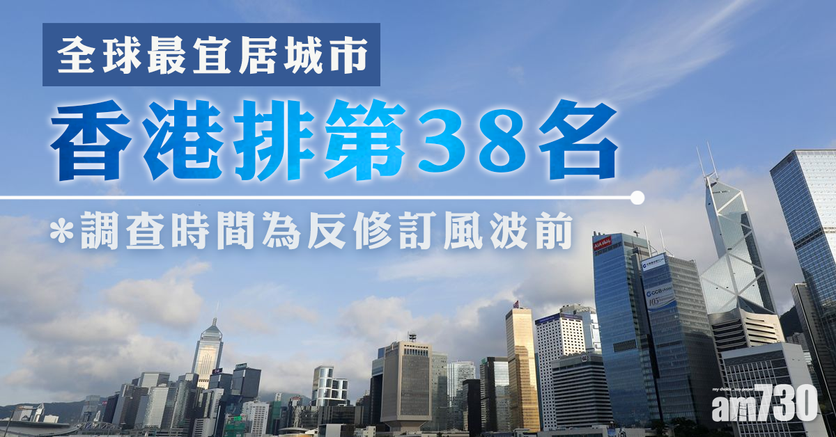 香港排全球最宜居城市第38名