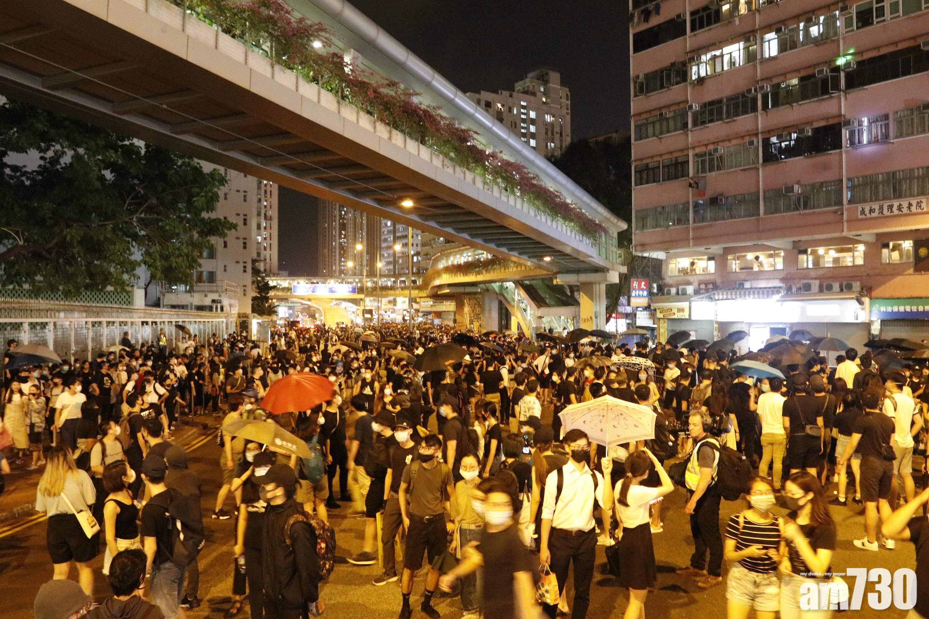 【中五男生中槍】多區集會 示威者堵路