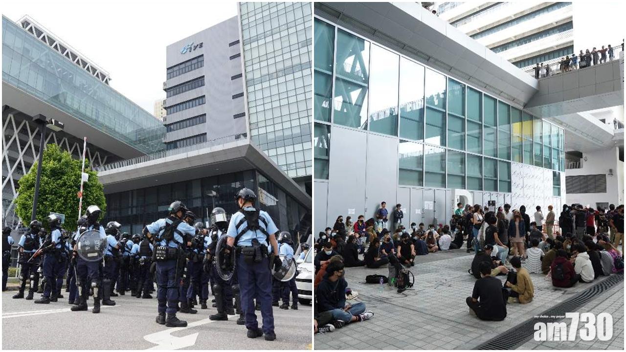 【多相】逾百黑衣人知專示威　防暴警戒備