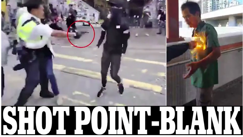 【西灣河開槍】英媒網站頭版報道  港警「零距離」開槍