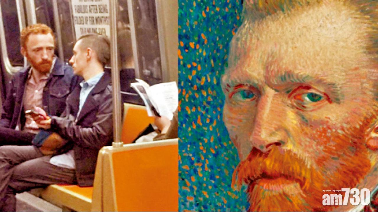 翻版梵高坐地鐵  網民驚呼：右耳還在！