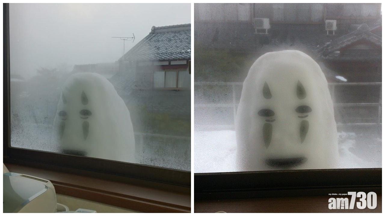 日本網民砌無臉男雪人嚇死阿媽