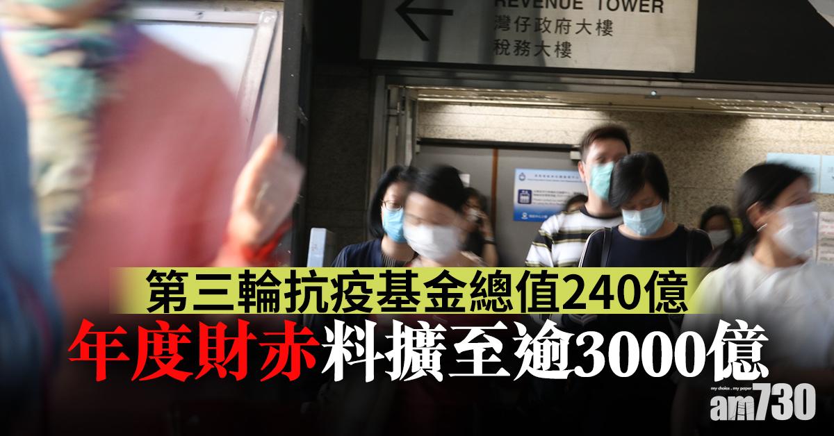 【新冠肺炎】第三輪抗疫基金總值240億 年度財赤料擴至逾3000億