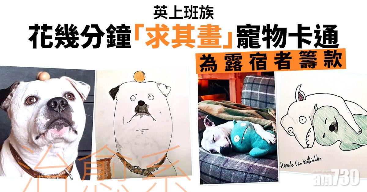 【治愈系】英上班族花幾分鐘「求其畫」寵物卡通 為露宿者籌款