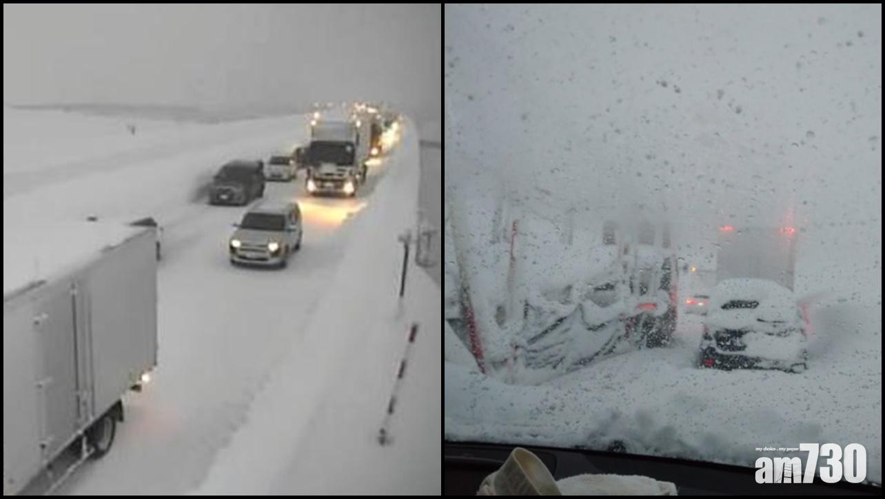 日本受強寒流吹襲  新潟200輛汽車被困公路