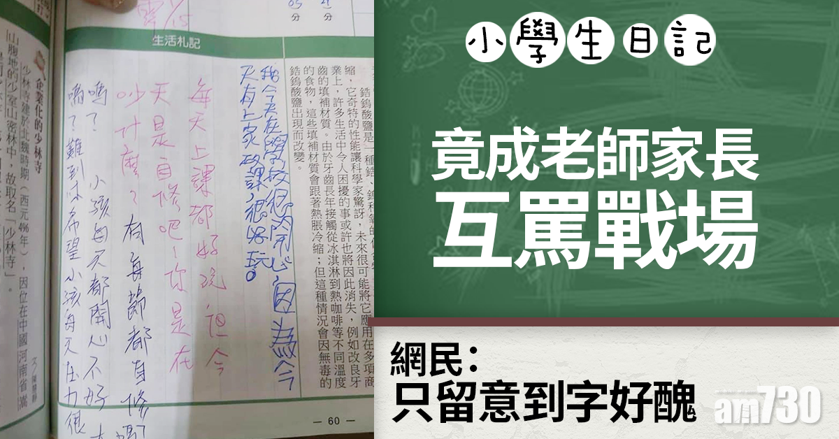 小學生日記成老師家長互「寸」戰場　網民：只留意到字好醜