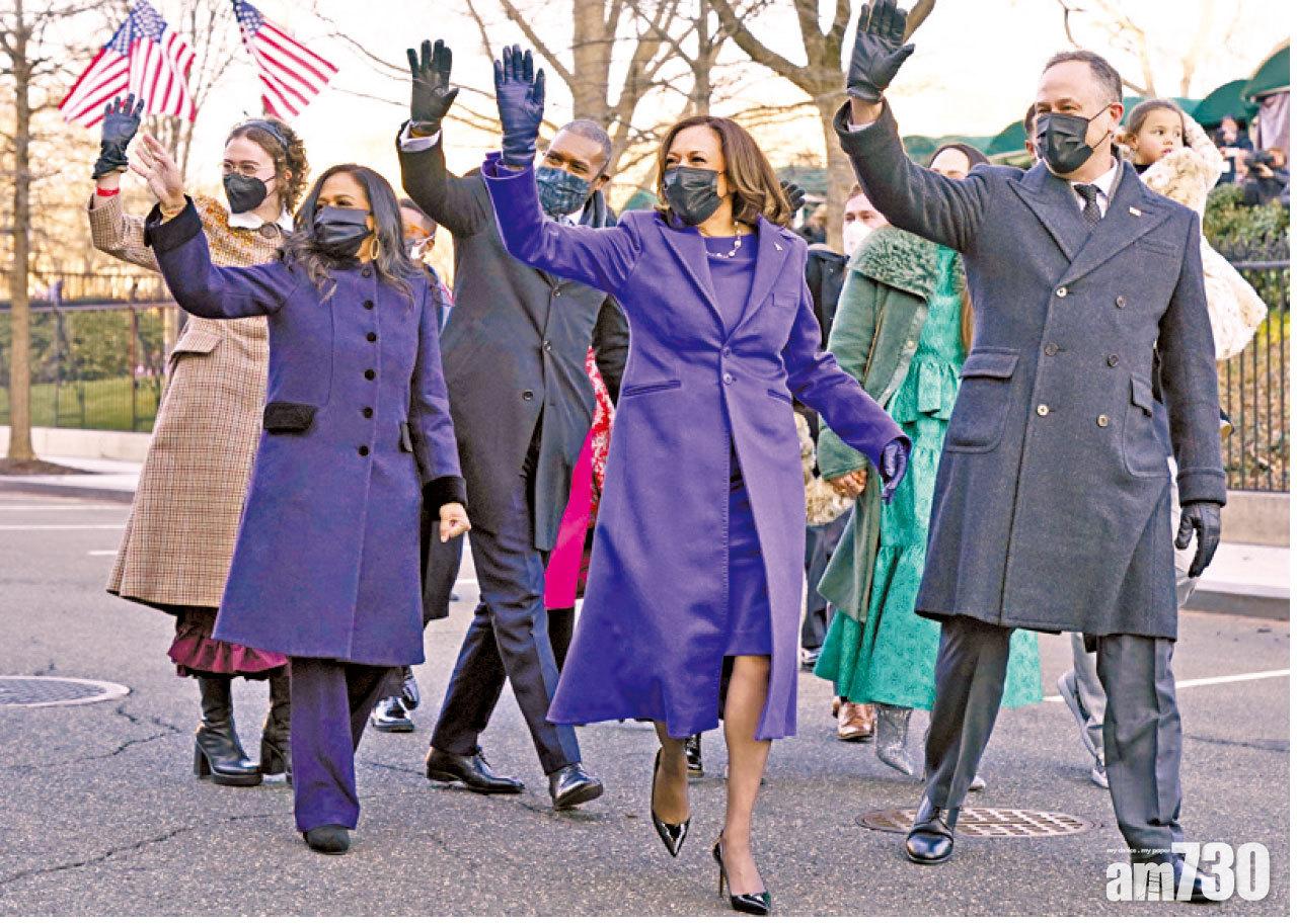 賀錦麗希拉莉紫調戰衣 藏兩黨團結訊息