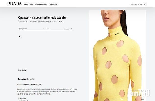 網上熱話｜Prada新裝黃色布滿窿窿被指似芝士  售9500
