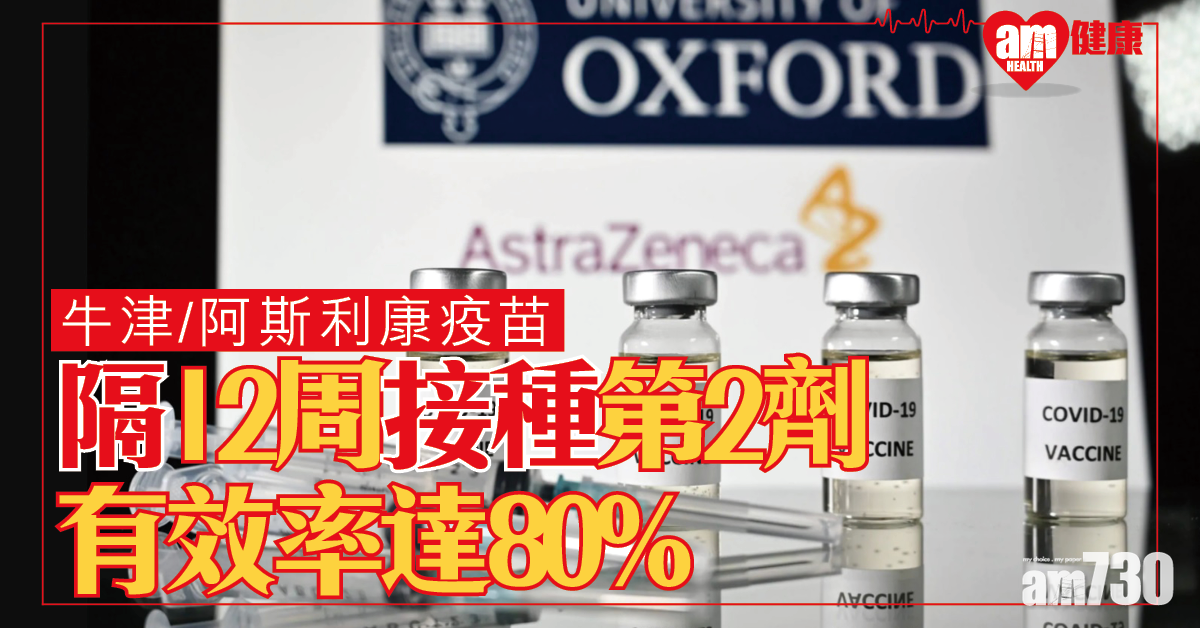 新冠肺炎│牛津疫苗隔12周接種第2劑 有效率升八成 《刺針》：單劑12周內有七成預防率