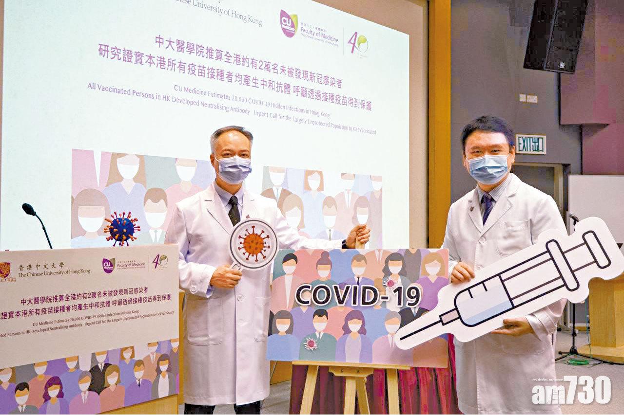 中大研究 推算全港有2萬隱性感染者 佔人口0.3%低歐美