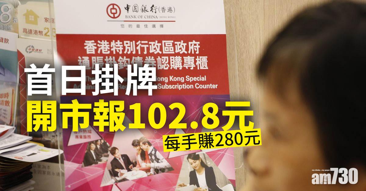 iBond｜首日掛牌開市報102.8元　每手賺280元