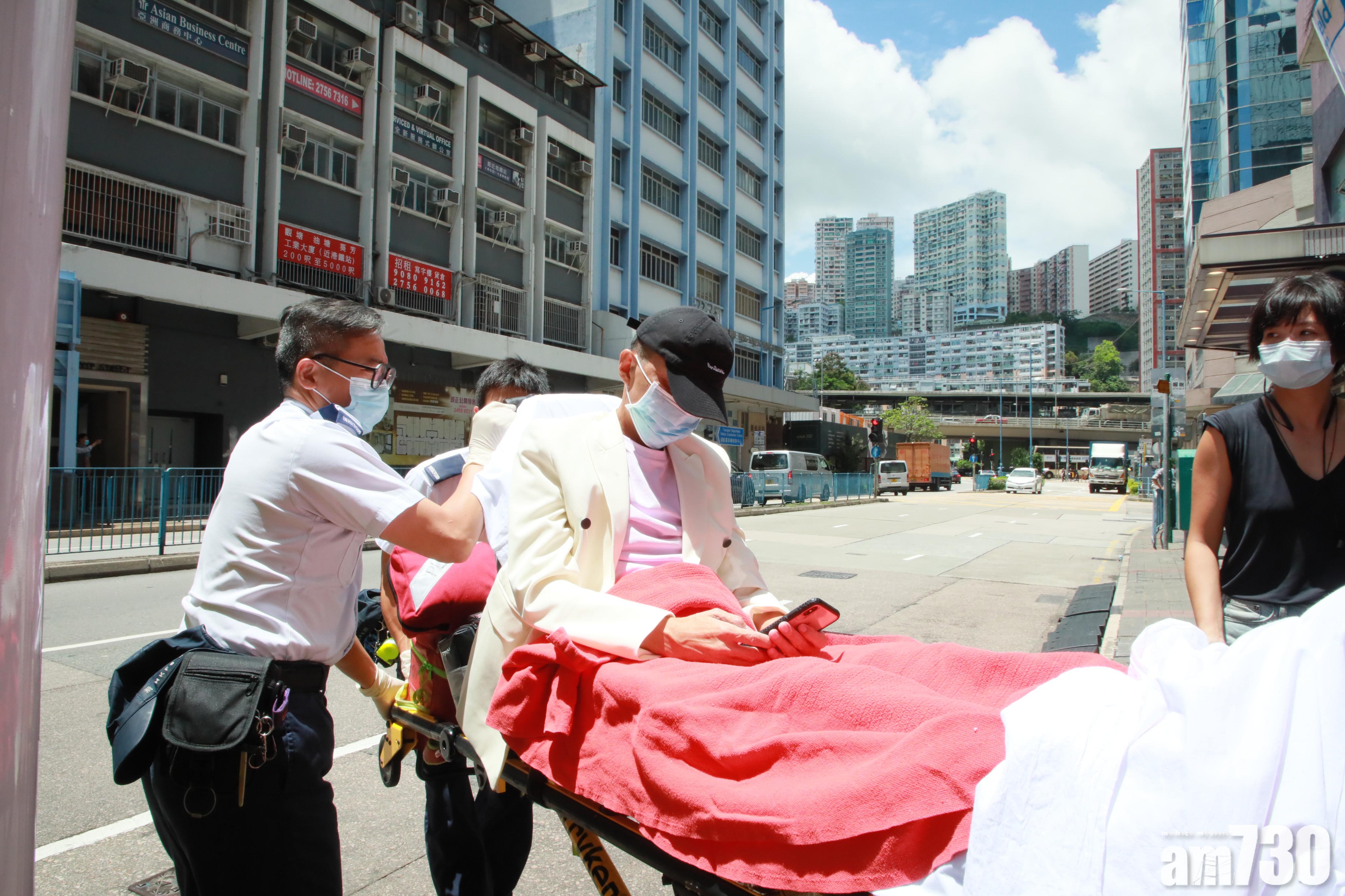 林利拍廣告不適被送上白車