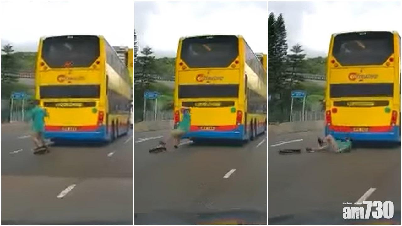 沙田滑板男馬路跌倒險捲車底　警循非法駕駛電動可移動工具調查