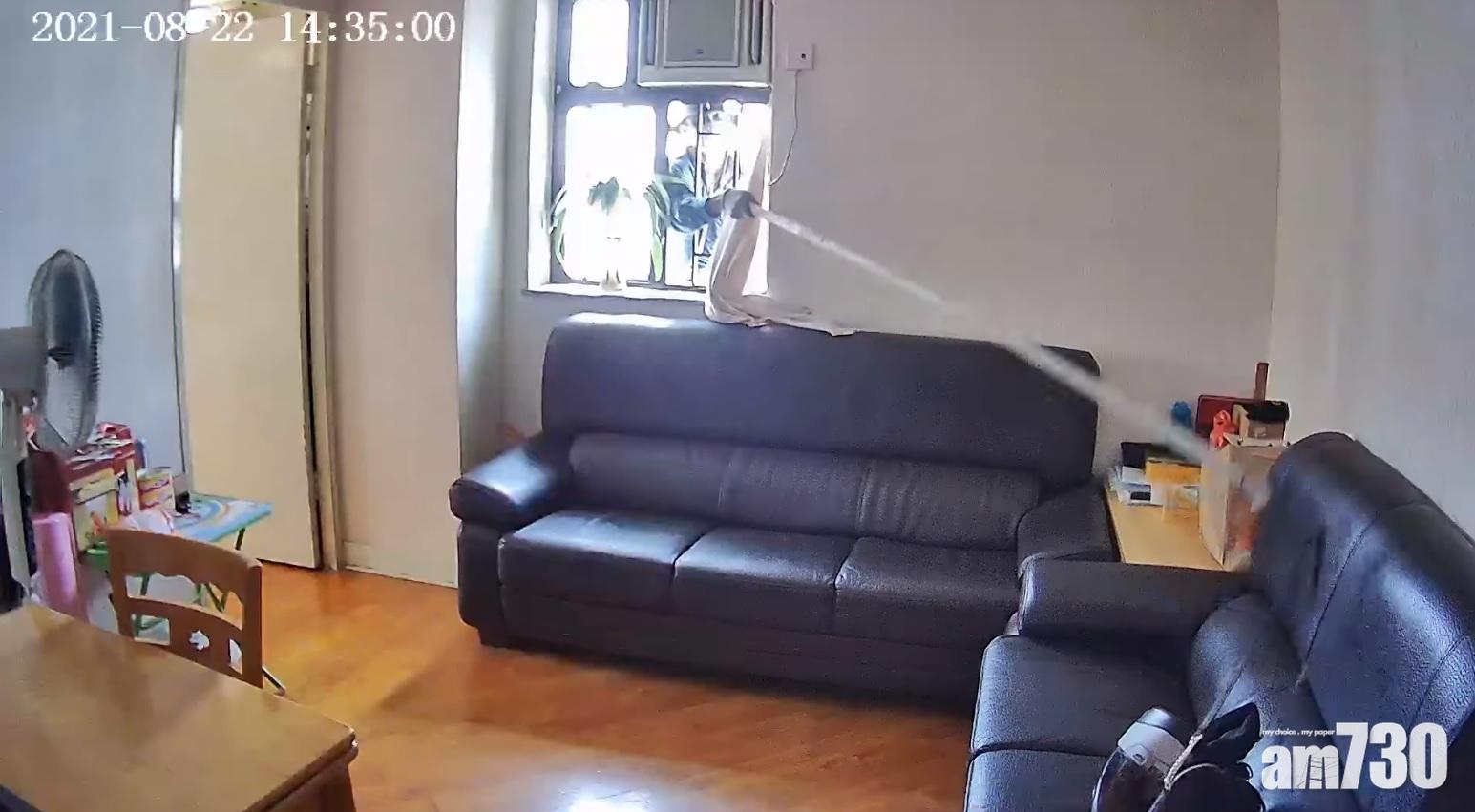 有片｜晾衫竹加勾　賊人10樓「釣」走手袋