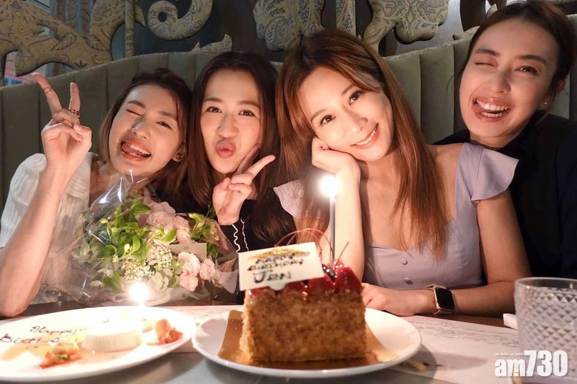 岑杏賢33歲生日撞正8號波 朱千雪蔣家旻冒雨慶祝