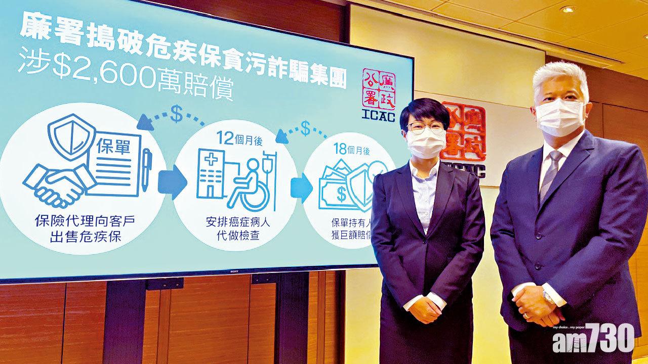 多招詐騙保險公司 廉署拘4人涉款2600萬 癌症患者頂包驗身呃賠償