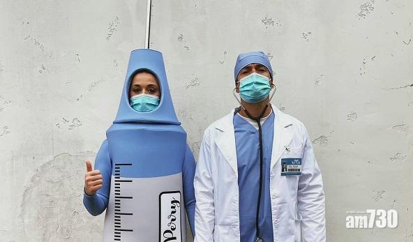 Katy Perry扮針筒呼籲接種疫苗