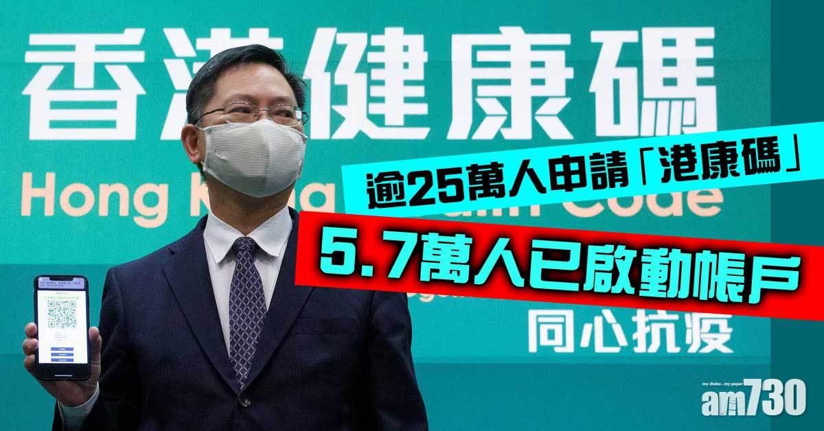 逾25萬人申請「港康碼」　5.7萬人已啟動帳戶