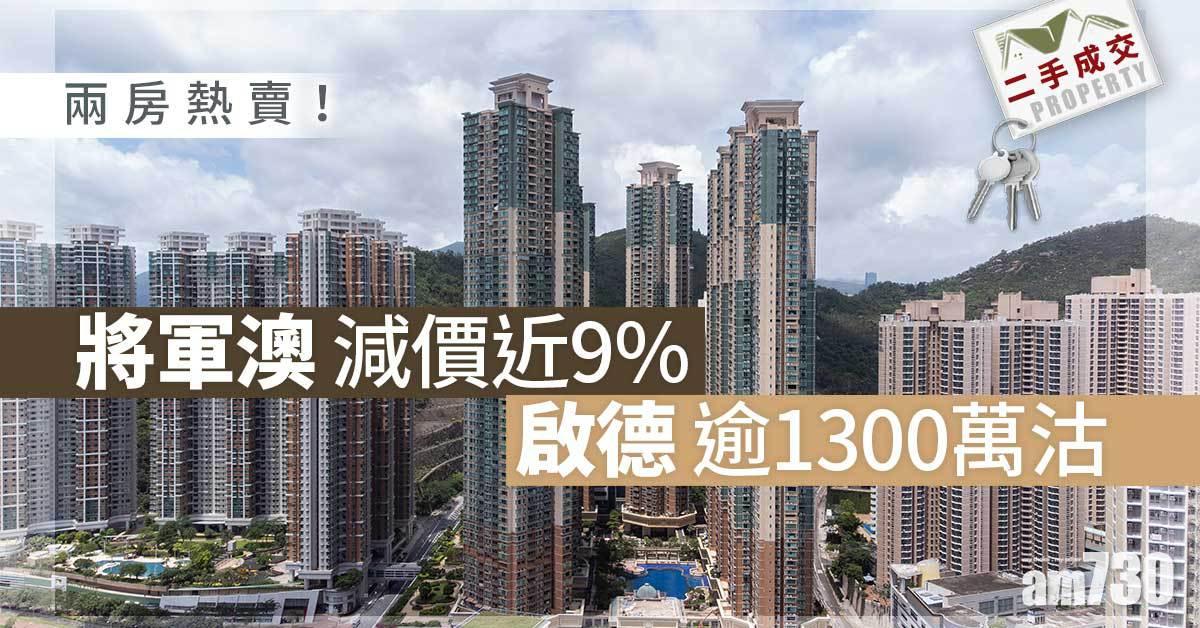 二手成交｜兩房熱賣！將軍澳減價近9% 啟德逾1300萬沽
