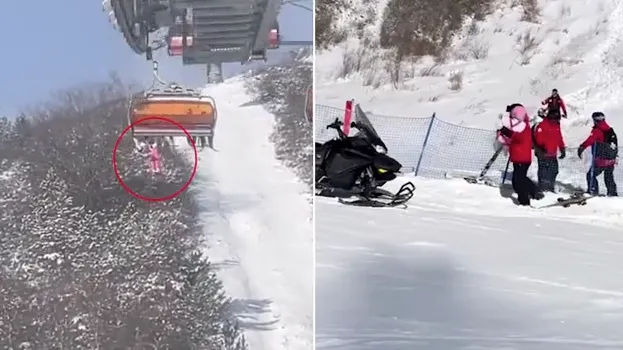 河北滑雪場女童從吊車直墮40呎山坡 半天吊苦撐駭人過程曝光(有片)