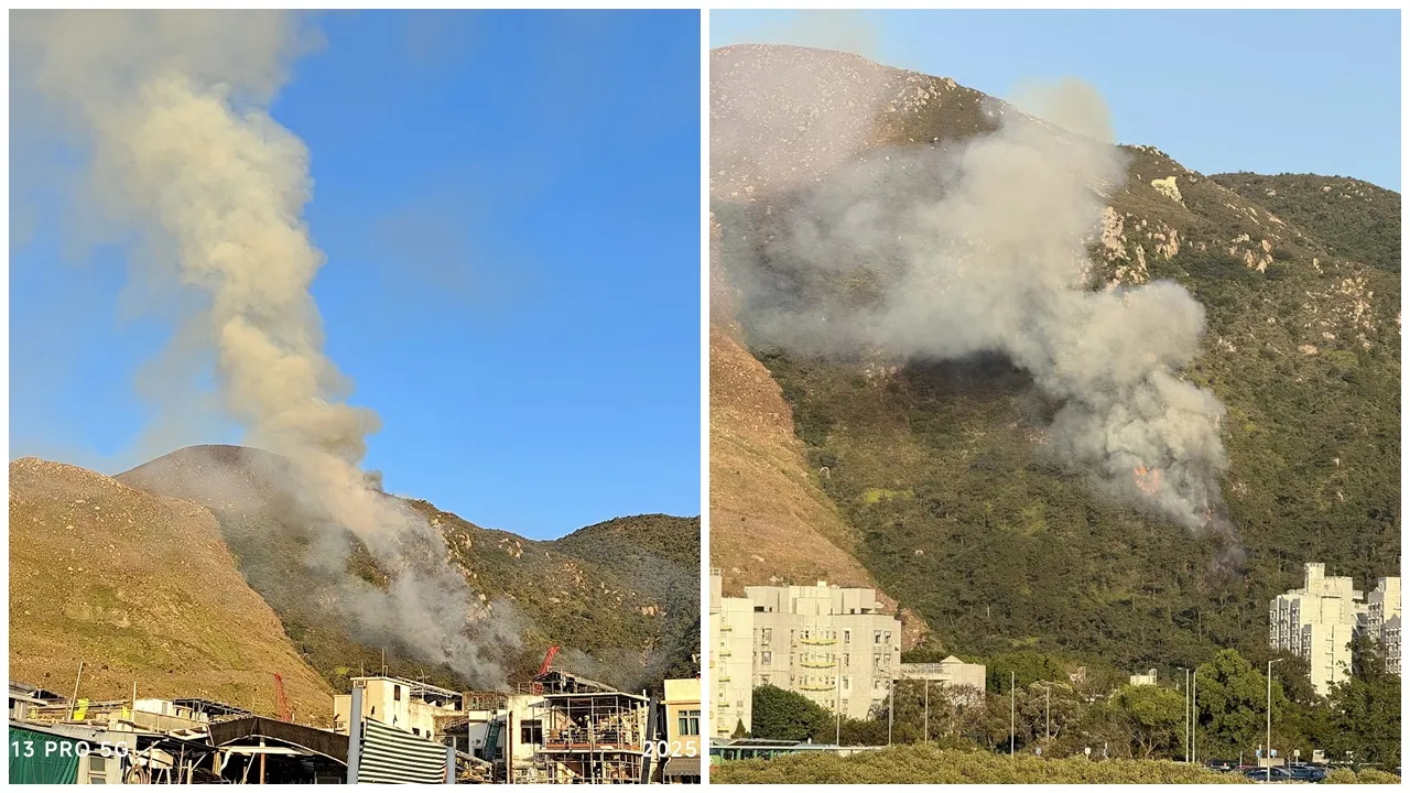 大澳山火消防撲救12小時，火勢大致受控。