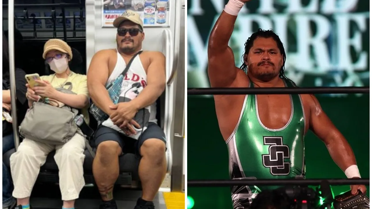 260磅摔角手搭地鐵縮埋一嚿，獲16萬人激讚：有公德心。(X)