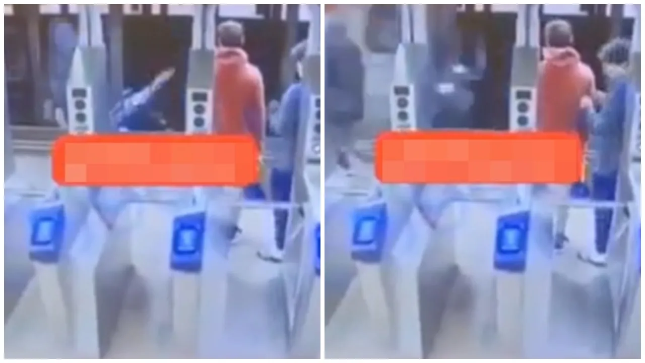 男子月台遭狂徒推落路軌，下秒列車駛過竟奇蹟生還。(X)