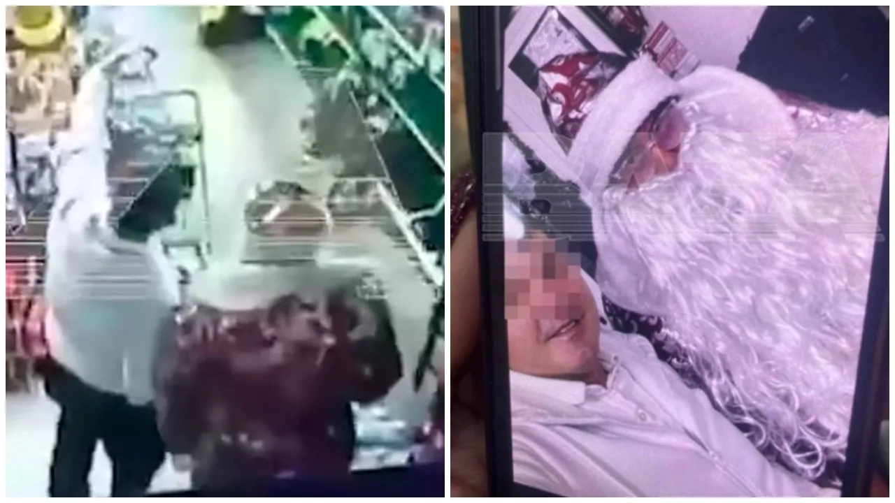 商店老闆開心與「聖誕老人」合照，下秒遭被對方開槍射殺。(X)