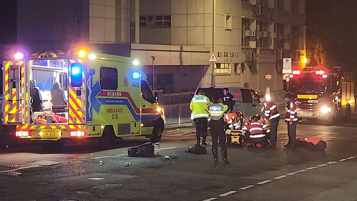 救援人員意外後趕赴現場。(網民Ken Chan@FB群組「藍田 藍田」)