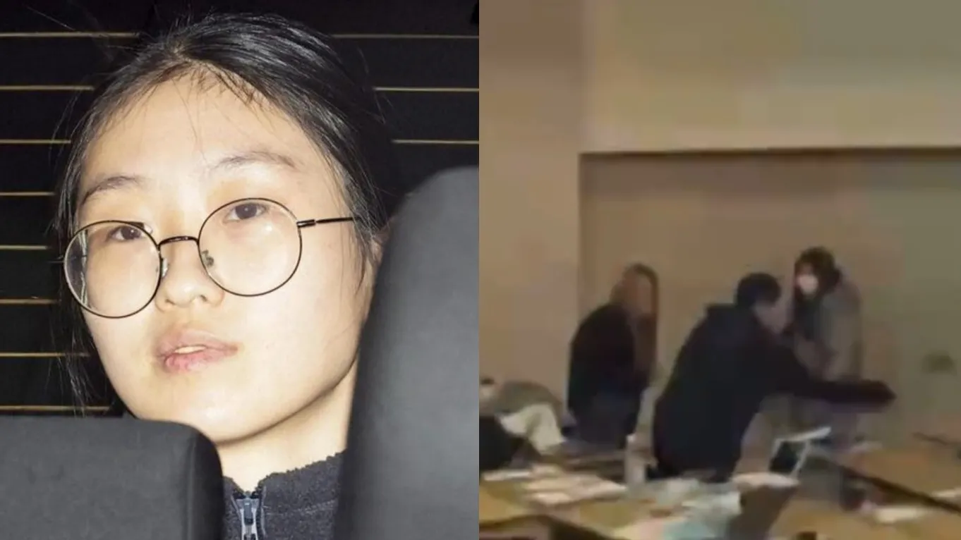 涉嫌襲擊同學的南韓女生。(網上圖片)