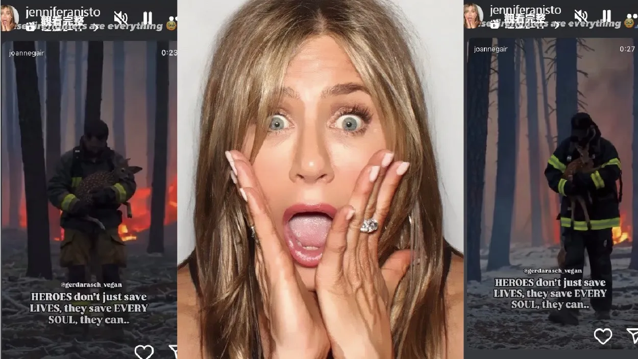 洛杉磯山火︱珍妮安麗絲頓上載短片致敬 讚揚消防員拯救生命