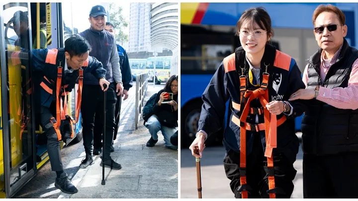 城巴與社企合作為車長設計「長者體驗」培訓，親身體驗銀髮族出行所面臨的困難與挑戰。(城巴提供)