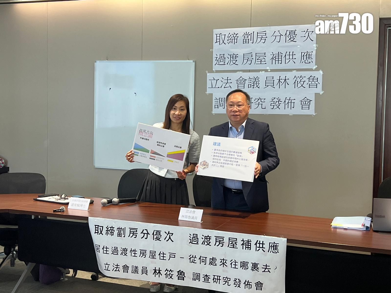 立法會議員林筱魯早前悉託獨立機構訪問354位過渡房屋居民。