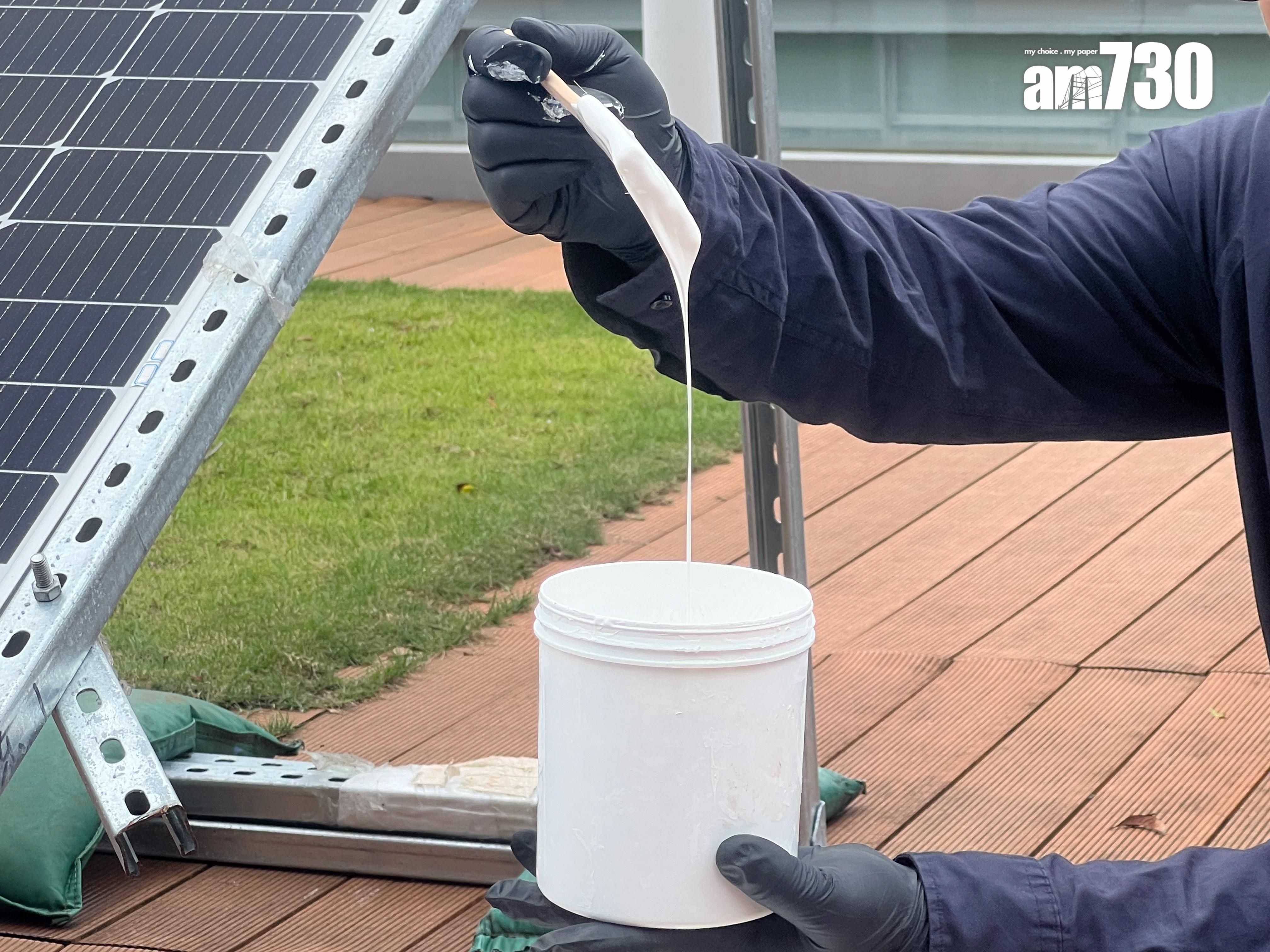 自適性環保輻射製冷納米塗層與一般油漆用法無異，耐用度高。(李景玉攝)