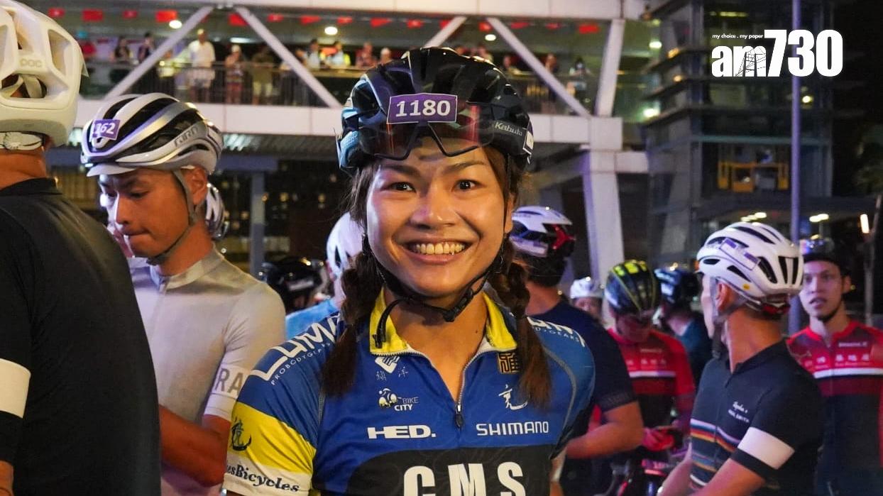 香港單車節，李慧詩稱享受比賽欣賞沿途風景。(吳康琦攝)