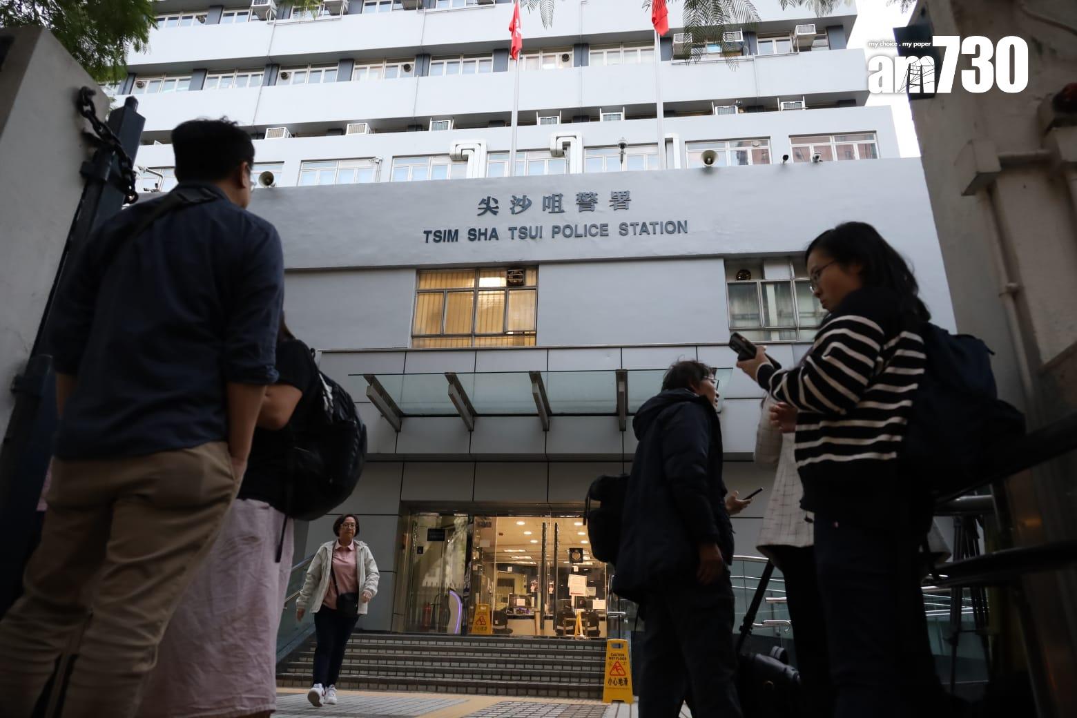 尖沙咀警署發生懷疑搶槍案。(鍾式明攝)