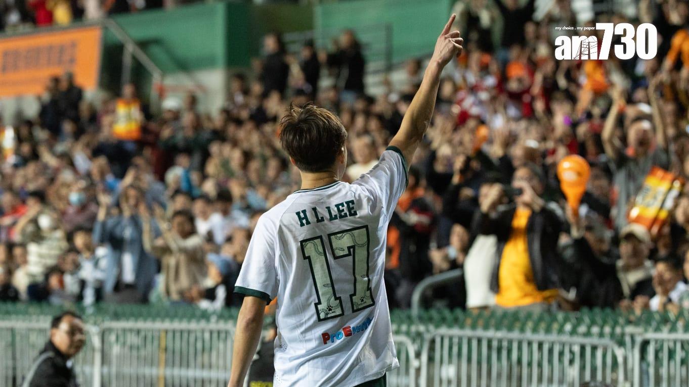 李康廉為香港明星隊貢獻兩球。(蘇文傑攝)