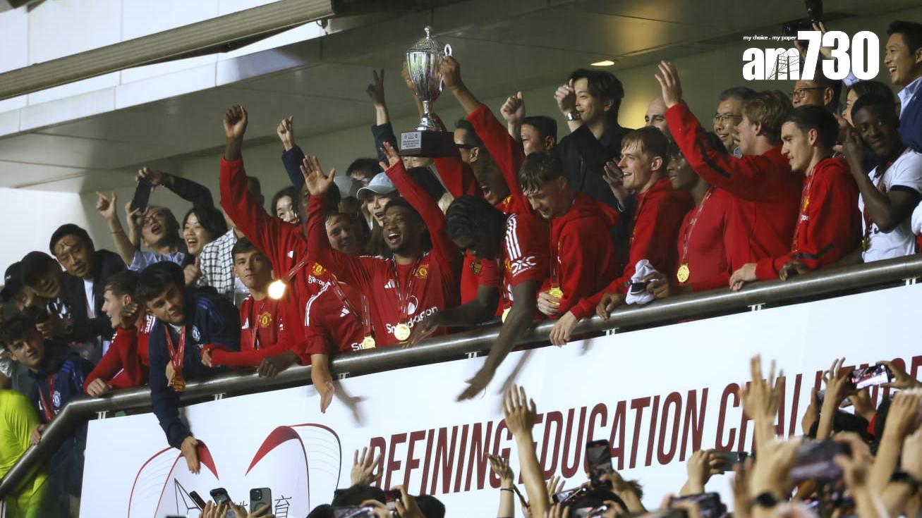 曼聯在大球場表演賽擊敗香港隊。(林俊源攝)