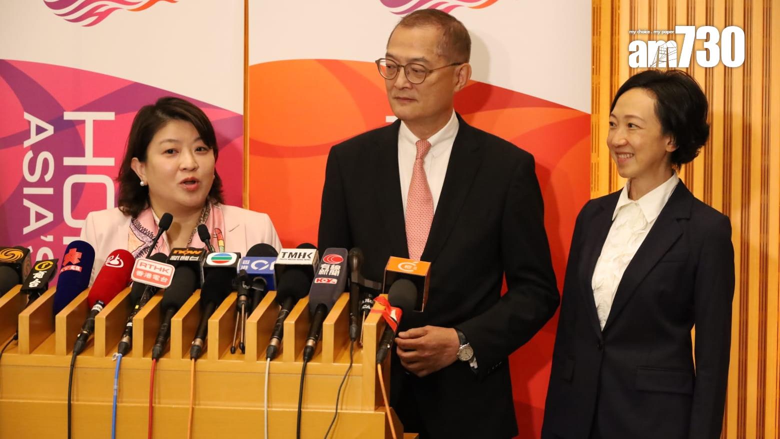 左起：李夏茵、盧寵茂和范婉雯。（鍾式明攝）